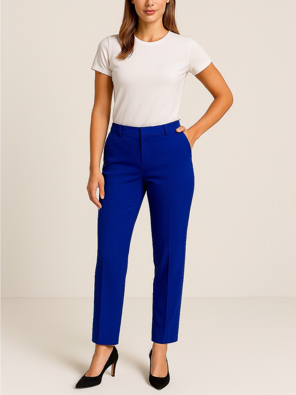 Express Women's Royal Blue Columnist Ankle Pants Mid Rise Size 10R